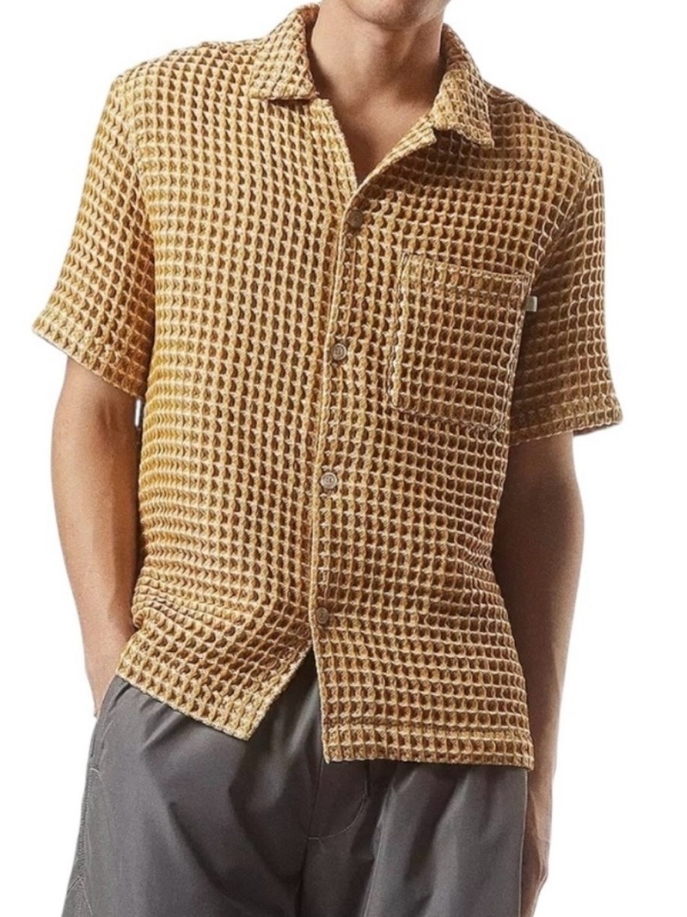 Standard Cloth Urban Outfitters Waffle Knit Short Sleeve Button Down Men’s M
